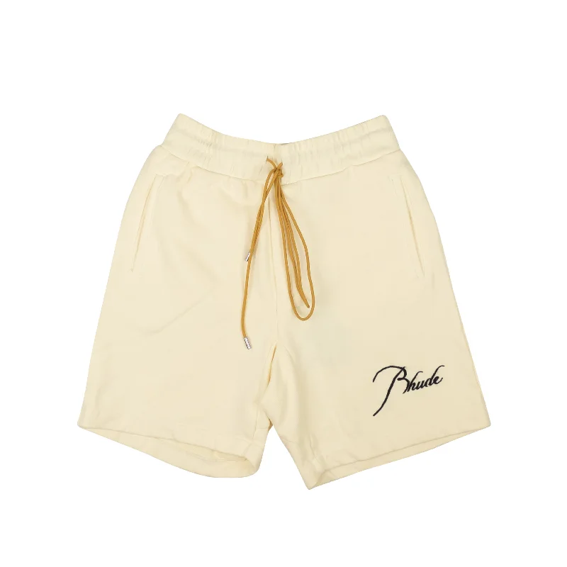 Cream Cotton Logo Sweatshorts