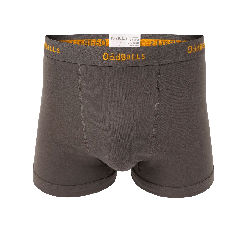 Grey/Orange - Mens Boxer Shorts