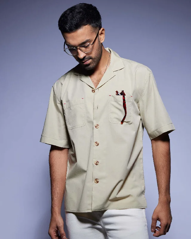 Khakhi Half-Sleeve Poplin Shirt