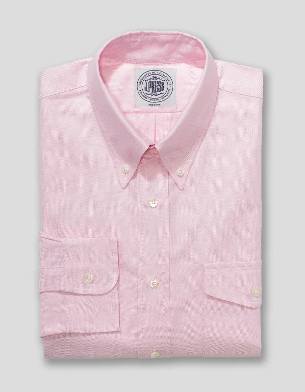 PINK OXFORD  DRESS SHIRT WITH FLAP POCKET - TRIM FIT