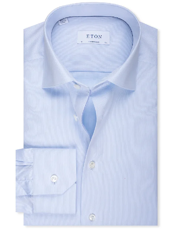 Blue Fine Pique Contemporary Fit Shirt