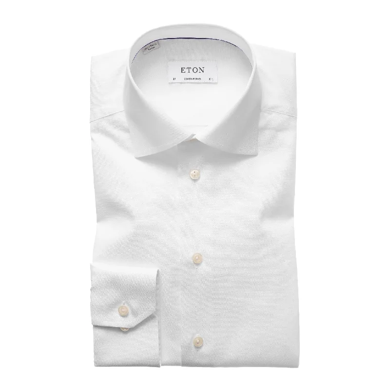 Contemporary Fit White Signature Twill