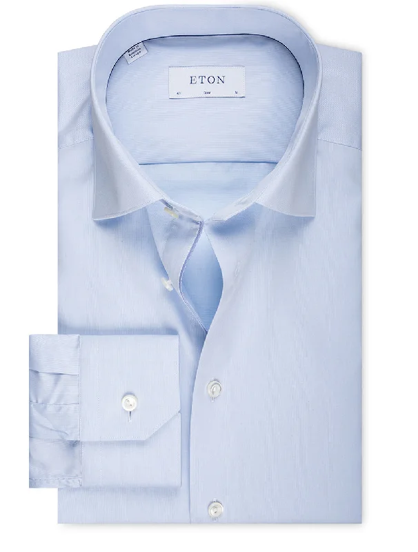 Blue Fine Pique Slim Shirt