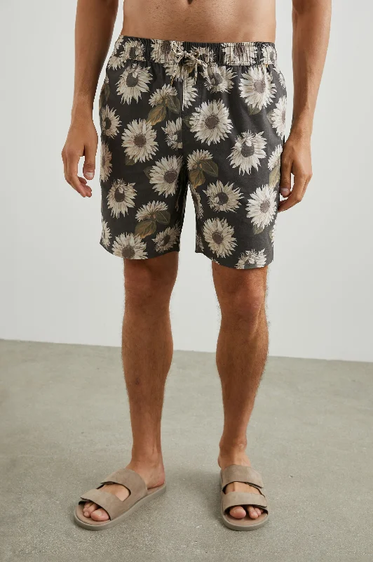 KIAN SWIM SHORT - SUNFLOWER TWIRL BARK