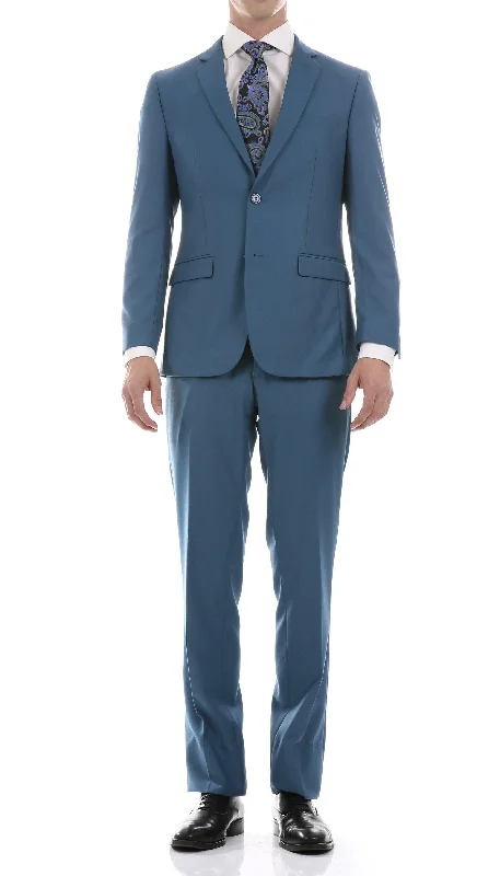 Oslo Collection - Slim Fit 2 Piece Suit Color Teal