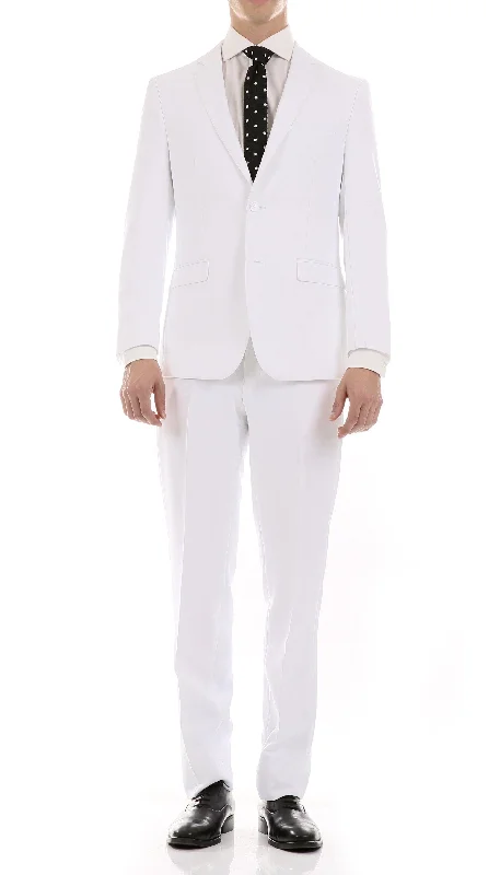 Oslo Collection - Slim Fit 2 Piece Suit Color White