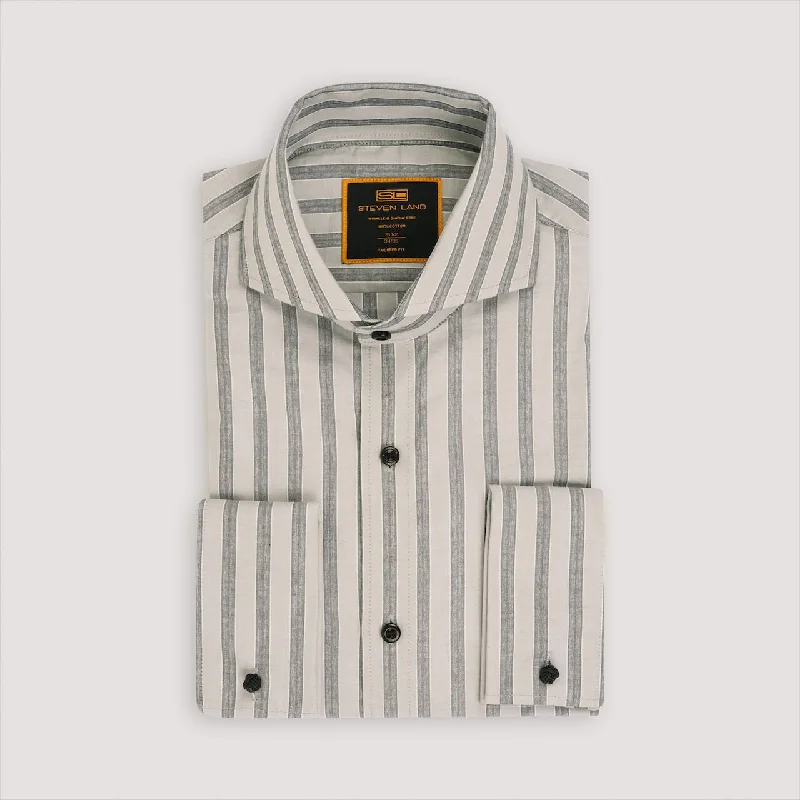 The Lorenzo Dress Shirt | Cutaway Collar | Angled French Cuff | 100% Cotton