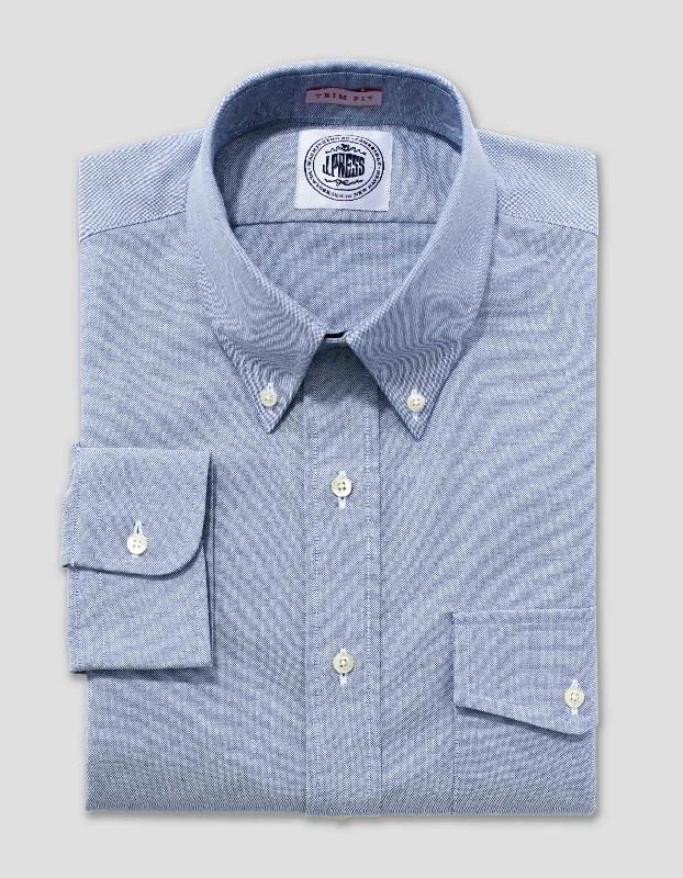 BLUE OXFORD DRESS SHIRT WITH FLAP POCKET - TRIM FIT