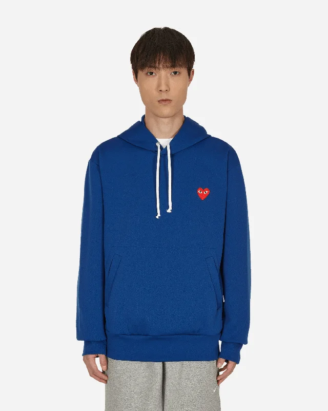 Heart Patch Hooded Sweatshirt Blue