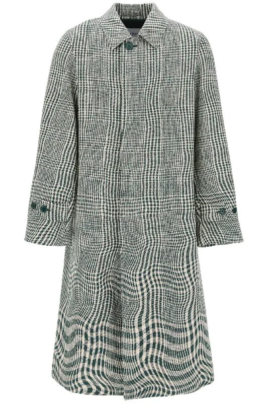 Burberry houndstooth car coat with 8084104 IVY IP PATTERN