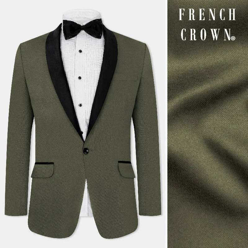 Hemlock Green Premium Cotton Tuxedo Stretchable Traveler Blazer