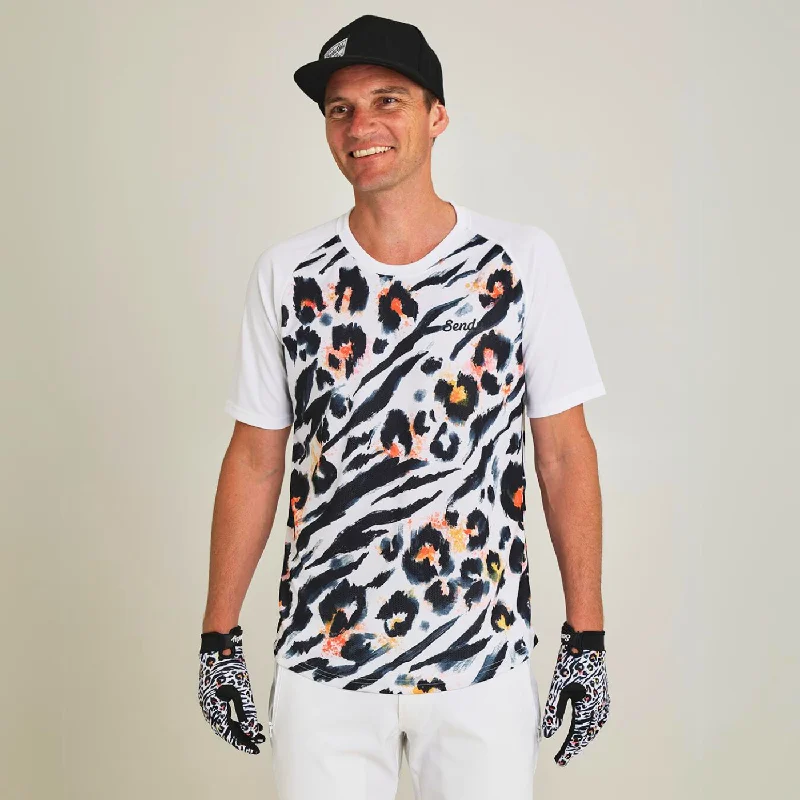 Send It Adults Short Sleeved MTB Jersey | Snow Leopard