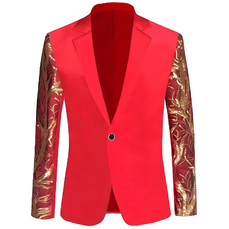 The Eminence Slim Fit Blazer Suit Jacket - Crimson