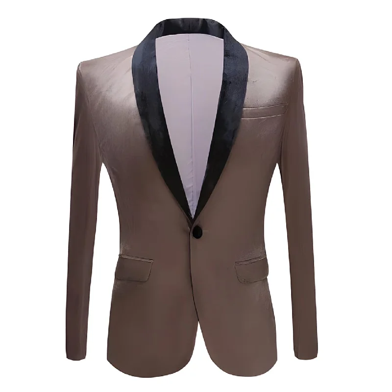 The Xavier Slim Fit Velvet Blazer Suit Jacket - Ash