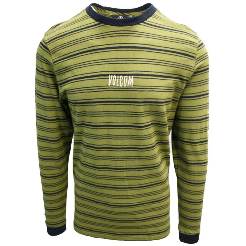 Volcom Men's Sonic Green Flexure Crew L/S T-Shirts (S01)