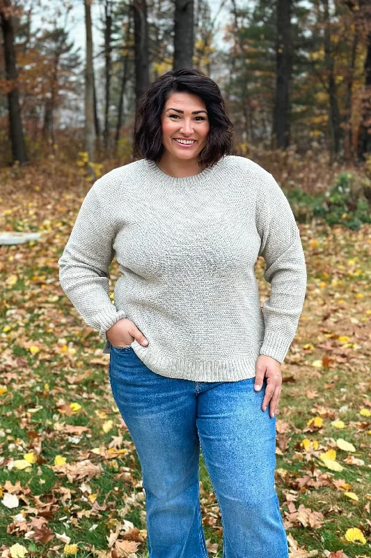 Basic Crew Neck Sweater Curvy- Beige