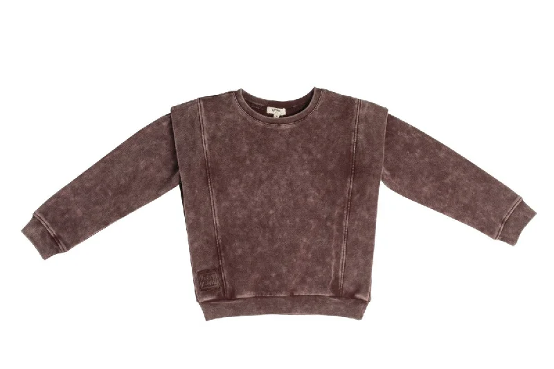 Crew Burgundy Acid Wash Top