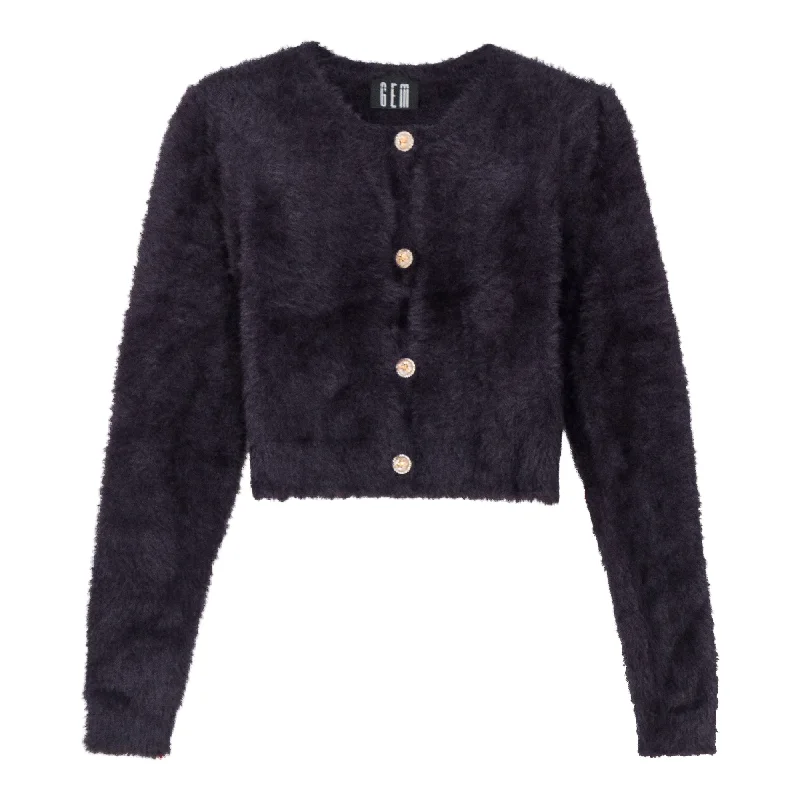 Gem Plum Furry Cardigan