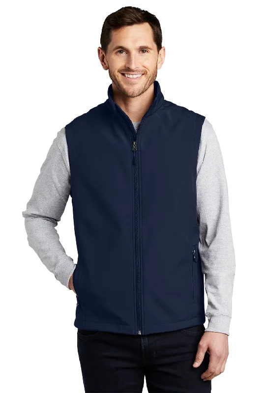 Port Authority Mens Core Wind & Water Resistant Full Zip Vest - Dress Navy Blue