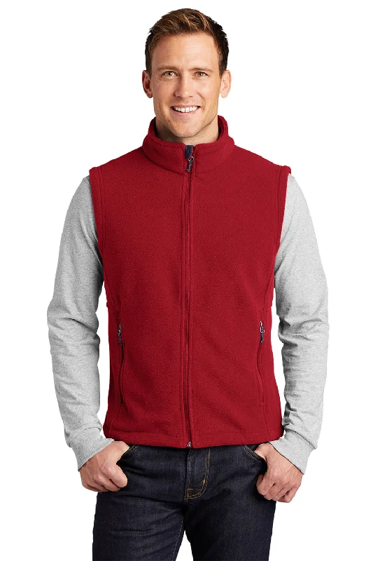 Port Authority Mens Full Zip Fleece Vest - True Red