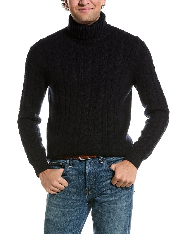 Reiss James Atelier Cashmere Cable Knit Funnel Neck Sweater