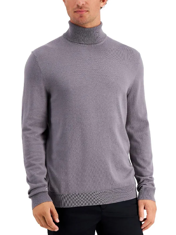 Tucker Mens Regular Fit Ribbed Trim Turtleneck Sweater