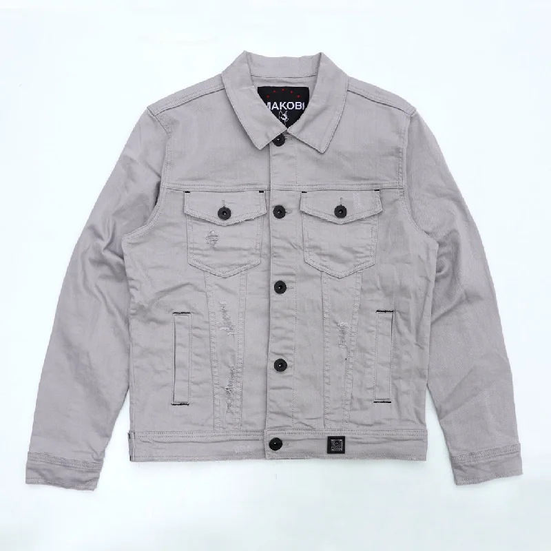 M1026 - Makobi Core Denim Jacket - Light gray