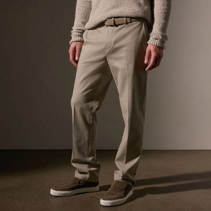 Cashmere Touch Twill Trouser - Light Tan