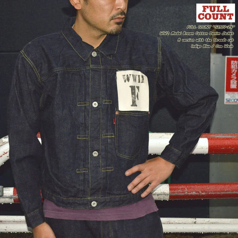 FULL COUNT "S2107W-24" ※Threads cut※ WW2 Model Brown Cotton Denim Jacket